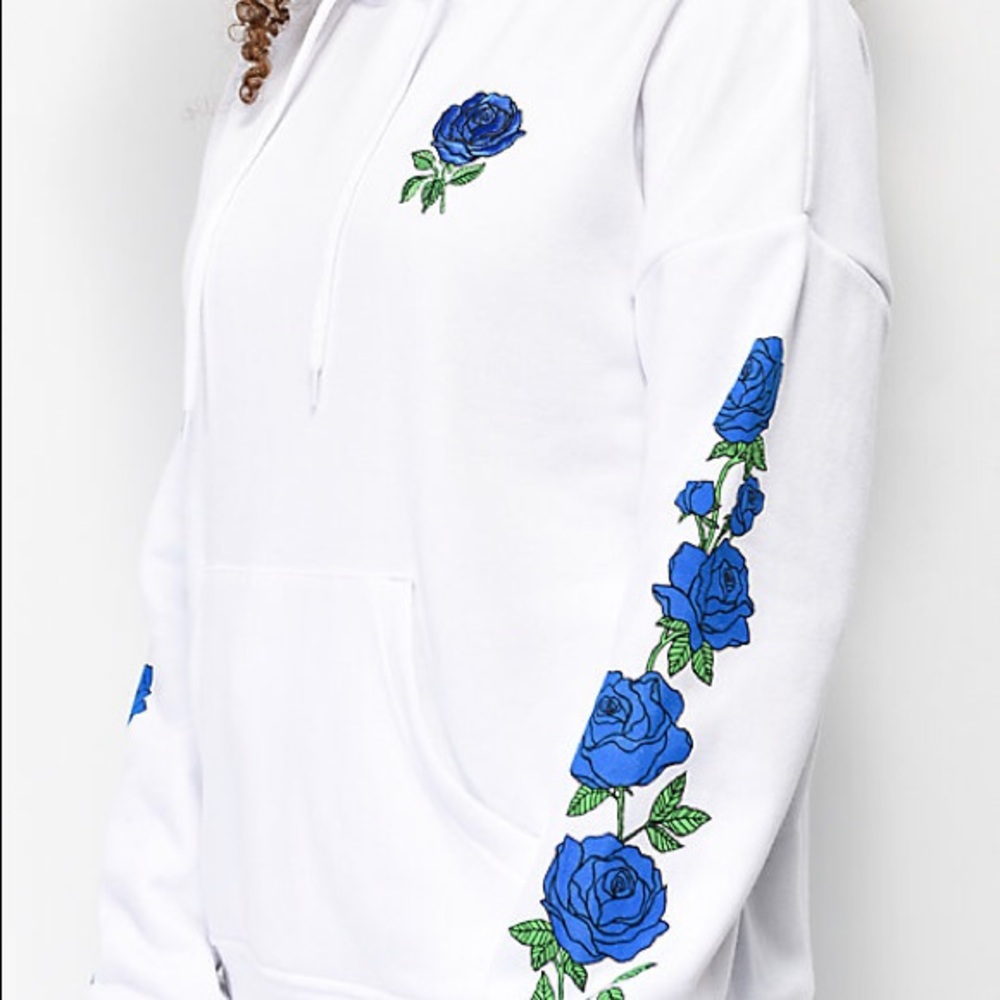 Embroidered rose hoodie - Picture 2 of 2